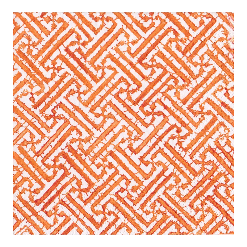 Caspari Serviette de table en papier Orange Fretwork 16452L