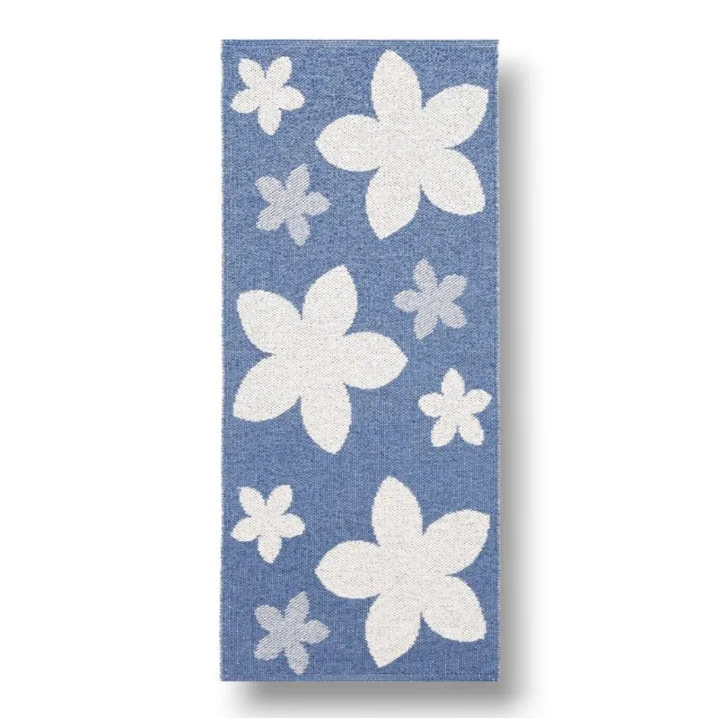 Flower Bleu Tapis Horreds Mattan