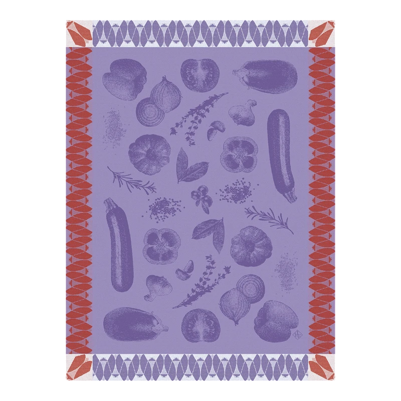 Torchon Le Jacquard Francais Ratatouille Aubergine 29289