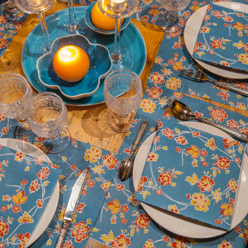 Francoise Paviot Serviette de table en papier Princesse Bleu