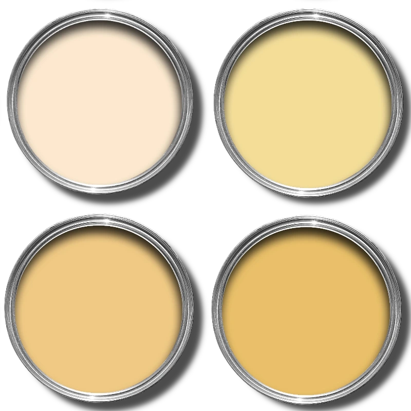 Lot d'échantillons de teintes jaunes