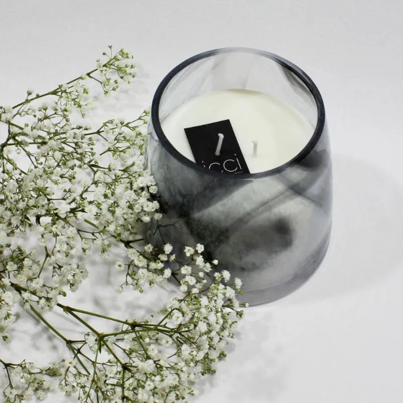 Icci Home Collection Bougie parfumée Ambiance Black and White Waves