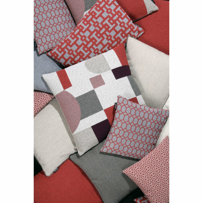 Rohleder Home Collection Coussin Dimension Rouge Gris