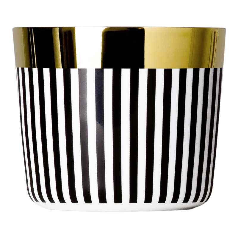 SIEGER by Fürstenberg Porcelaine Sip Of Gold Coupe à champagne Black White Vertical Stripes