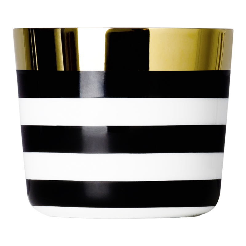 SIEGER by Fürstenberg Porcelaine Sip Of Gold Coupe à champagne Black White Horizontal Stripes
