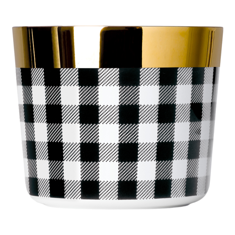 SIEGER by Fürstenberg Porcelaine Sip Of Gold Coupe à champagne Black White Vichy